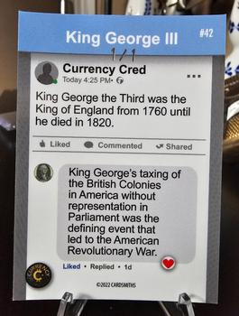 2022 Cardsmiths Currency Series 1 - Gemstone Refractors Black Onyx #42 King George III Back