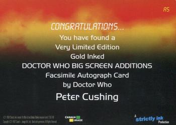 2008 Strictly Ink Doctor Who Big Screen Additions - Gold Inked Very Limited Edition #A5 Peter Cushing Back