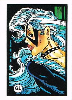 1991 Comic Images Spider-Man Webs Trading Stickers #61 Black Cat Front