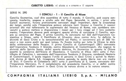 1966 Liebig Il Consili (Religious Council) (Italian Text) (F1812, S1815) #1 Il concilio di Nicea Back