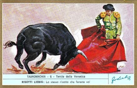 1971 Brooke Bond Liebig  Tauromachia 1 - Bullfighting 1 (Italian Text)(F1848, S1850) #6 Tercio della Veronica Front