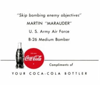 1942 Coca-Cola America's Fighting Planes #NNO Martin B-26 Marauder Back