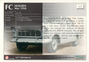 2004 Kryptyx Holden Master Collection; 2nd Series #117 FC Standard Sedan Back