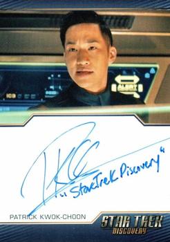2022 Rittenhouse Star Trek: Discovery Season Three - Autographed Inscriptions (Blue Border Design) #NNO Patrick Kwok-Choon Front
