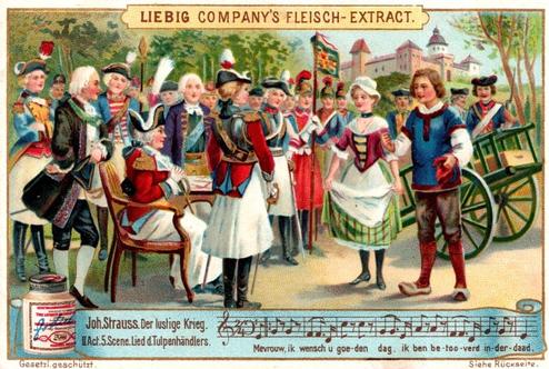 1901 Liebig Johann Strauss (Johann Strauss and His Operas) (German text) (F687, S687) #NNO Der Lüstige Krieg Front