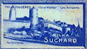 1929 Suchard La France pittoresque 2 (Map of France backs) #585 Fougères - Les Remparts (Ille et Vilaine) Front