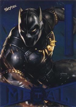 2021 SkyBox Metal Universe Marvel Spider-Man - Blue Light FX #11 Black Panther Front