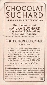 1932 Suchard Collection Coloniale (Demandez Aussi backs) #233 Village Laotien (Indochine - Laos) Back