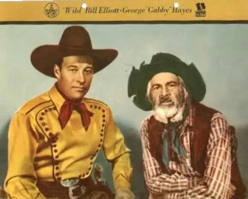 1943 Dixie Cup Lid Premiums Movie Stars (F5-9c) #NNO Bill Elliott / Gabby Hayes Front