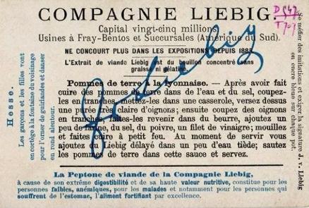 1902 Liebig Whitsun Customs (French Text)(F699, S698) #NNO Italy Back