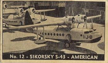 1938 W. C. Douglass Planes of Other Nations #12 Sikorsky S-43 Front