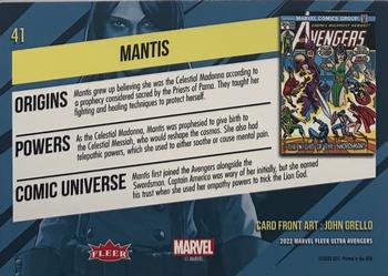 2022 Fleer Ultra Marvel Avengers - Green Foil #41 Mantis Back