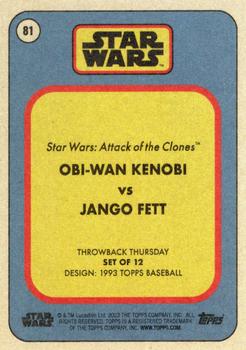 2023 Topps Throwback Thursday Star Wars #81 Obi-Wan Kenobi vs Jango Fett Back