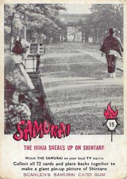 1964 Scanlens Samurai #15 The Ninja Sneaks Up on Shintaro Front