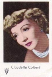 1957 Dutch Gum Unnumbered Studio Set 1 (Symbols) #NNO Claudette Colbert Front