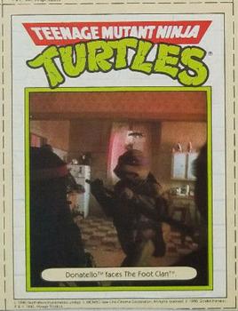 1990 Ralston Purina Cereal Teenage Mutant Ninja Turtles #NNO Donatello faces the Foot Clan. Front