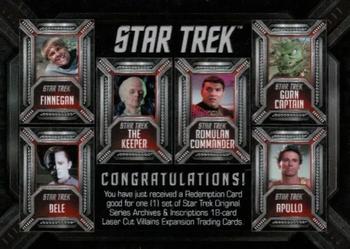 2020 Rittenhouse Star Trek The Original Series Archives & Inscriptions - Villains Redemption Card #NNO Redemption Card For Laser Cut Villains Set Front