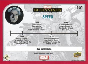 2022 Upper Deck Marvel Beginnings Volume 2, Series 1 - Red Supernova #151 Speed Back