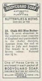 1925 William Gossage & Son Butterflies & Moths #10 Chalk Hill Blue Butterfly Back