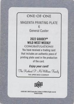 2022 Upper Deck Goudey Wild West Weekly - Printing Plate Magenta #6 General Custer Back