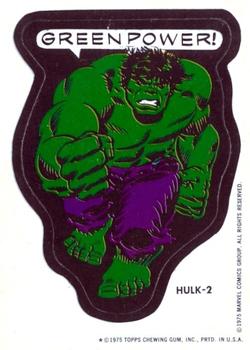 1975 Topps Comic Book Heroes Stickers - Test T-47 (1975/1975) #NNO Hulk-2 Front