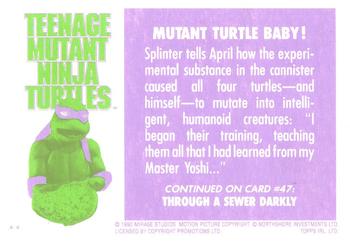 1990 Topps Ireland Ltd Teenage Mutant Ninja Turtles: The Movie #46 Mutant Turtle Baby! Back