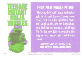 1990 Topps Ireland Ltd Teenage Mutant Ninja Turtles: The Movie #54 Their First Human Friend Back