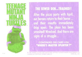 1990 Topps Ireland Ltd Teenage Mutant Ninja Turtles: The Movie #55 The Sewer Den ... Trashed! Back