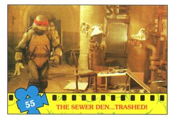 1990 Topps Ireland Ltd Teenage Mutant Ninja Turtles: The Movie #55 The Sewer Den ... Trashed! Front