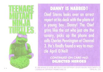1990 Topps Ireland Ltd Teenage Mutant Ninja Turtles: The Movie #61 Danny is Nabbed! Back