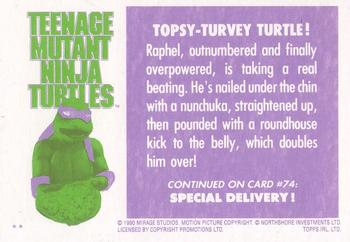 1990 Topps Ireland Ltd Teenage Mutant Ninja Turtles: The Movie #73 Topsy-Turvey Turtle! Back