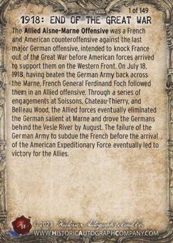 2023 Historic Autographs 1918: End of the Great War - Alloy #114 Allied Aisne-Marne Offensive Begins Back