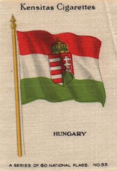 1934 Wix/Kensitas National Flags Silks #53 Hungary Front
