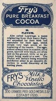1912 Fry's Birds and Poultry #20 Plovers Back