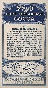 1912 Fry's Birds and Poultry #35 Cross-Bred Peacock Back