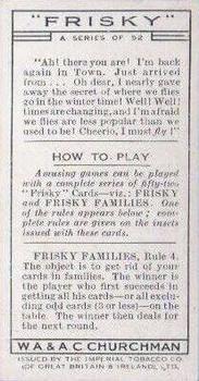 1935 Churchman's Frisky #32 Fanny Fly Back