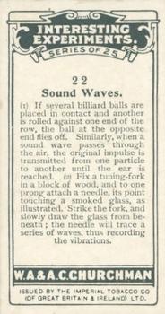 1929 Churchman's Interesting Experiments #22 Sound Waves Back