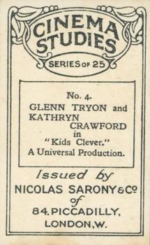 1929 Nicolas Sarony Cinema Studies #4 Glenn Tryon / Kathryn Crawford Back