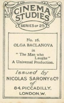 1929 Nicolas Sarony Cinema Studies #16 Olga Baclanova Back