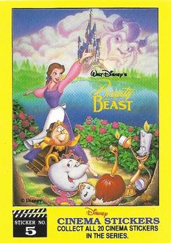 1992 Dynamic Marketing The Magic of Disney Stickers - Cinema Stickers #5 Beauty and the Beast Front