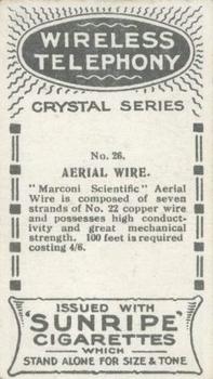 1923 Hill's Wireless Telephony Marconiphone Series #26 Aerial Wire Back