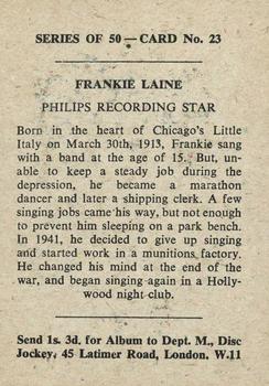 1958 Madison Recording Stars #23 Frankie Laine Back