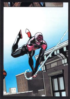 2023 Panini Marvel Spider-Man Welcome to the Spider-Verse Sticker Collection #150 Miles Morales Front