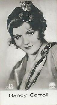 1930 Cloetta Örn Cacao #26 Nancy Carroll Front