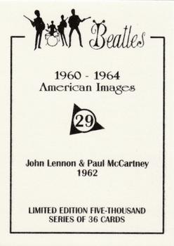1992 American Images The Beatles: 1960 Thru 1964 #29 John Lennon & Paul McCartney 1962 Back