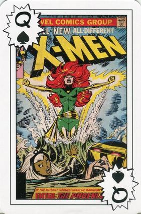 2012 Universal Studios Marvel Comics Playing Cards #Q♠ X-Men #101 Front