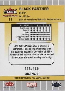 2023 Fleer Throwbacks '89 Marvel Edition - Orange #11 Black Panther Back