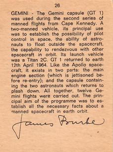 1969 Commodex Operation Moon #26 Gemini GT 1 Back