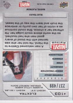 2023 Upper Deck Marvel Platinum - Blue Traxx #103 Elektra Back