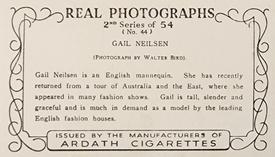 1939 Ardath Photocards - Series 11 (Small) #44 Gail Neilsen Back